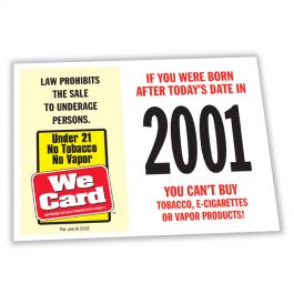 2022 Age of Purchase Sticker - Tobacco, Vapor - 21 Year