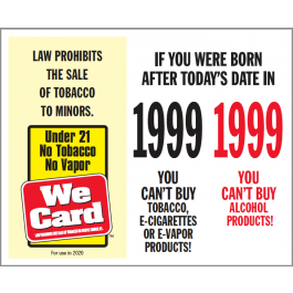 2020 Age of Purchase Sticker - Tobacco/Alcohol 21 year