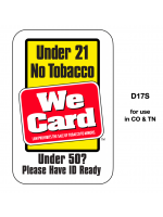 3x4 Sticker Tobacco 21 Year / Under 50