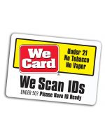 We Scan IDs 6 x 8.5 Decal - UNDER 50