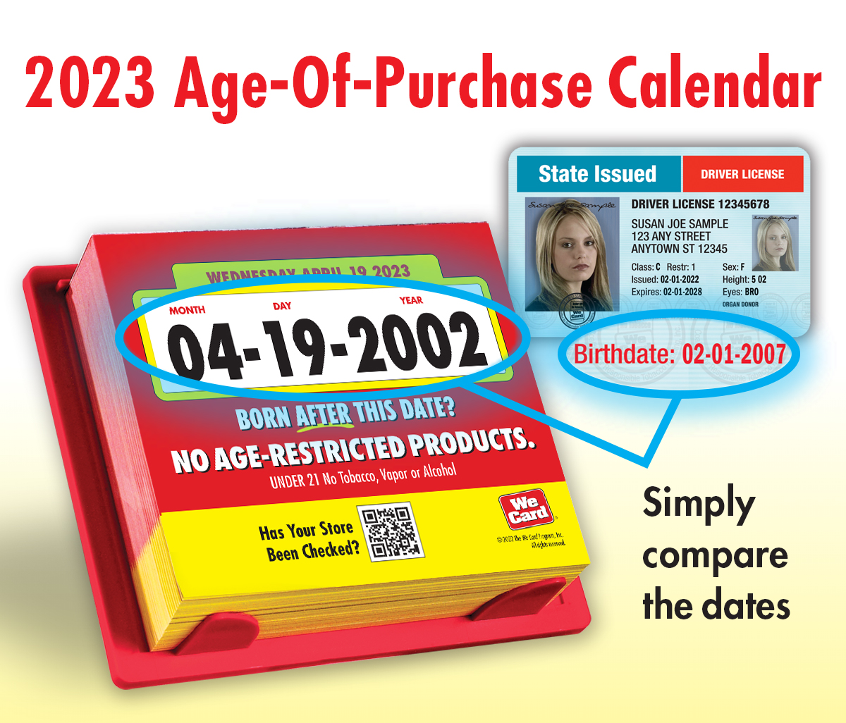 2023 Age of Purchase Calendar - All Restricted Products - 21 Year